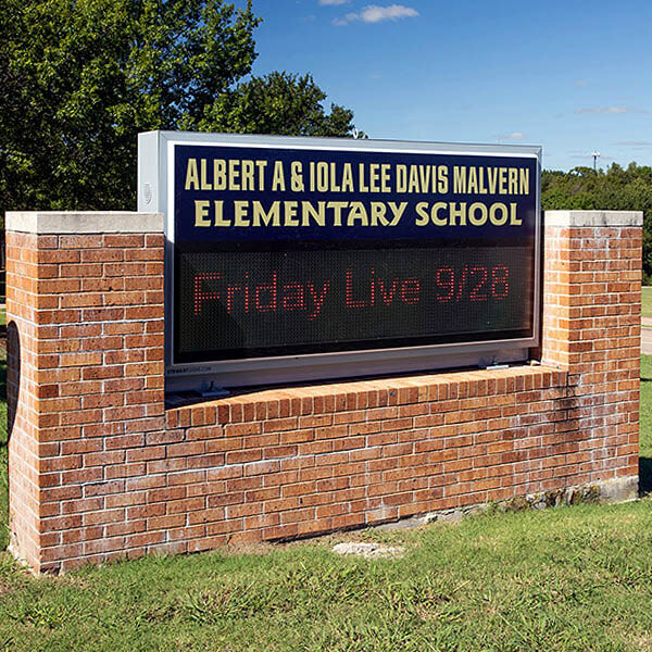 School Sign for Malvern Elementary School