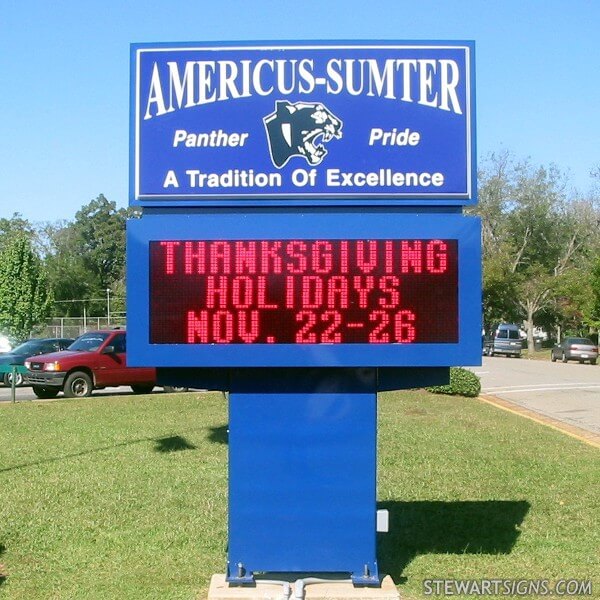 School Sign for Americus Sumter High School