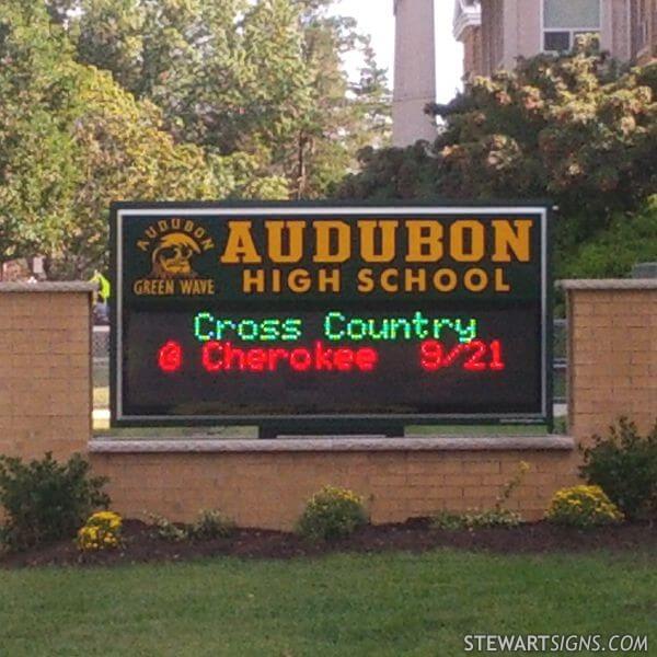 School Sign for Audubon Jr Sr High School