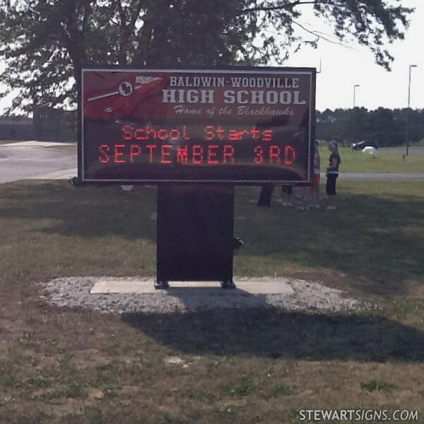 School Sign for Baldwin - Woodville High School