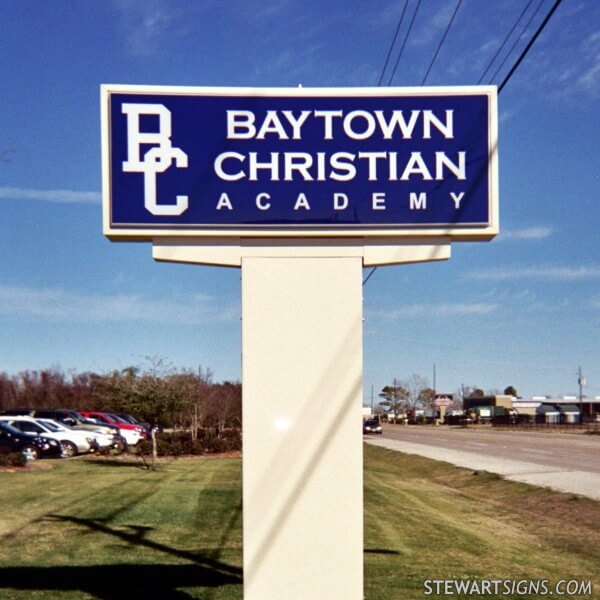 School Sign for Baytown Christian Academy