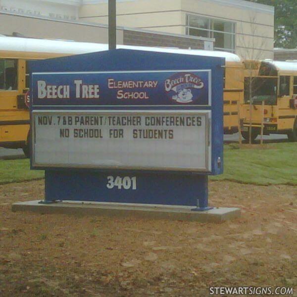 School Sign for Beech Tree Elementary School