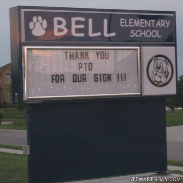 School Sign for Bell Elementary School