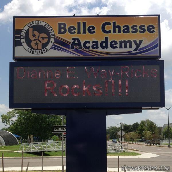 Military Sign for Belle Chasse Academy - Nas Jrb