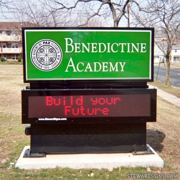 School Sign for Benedictine Academy