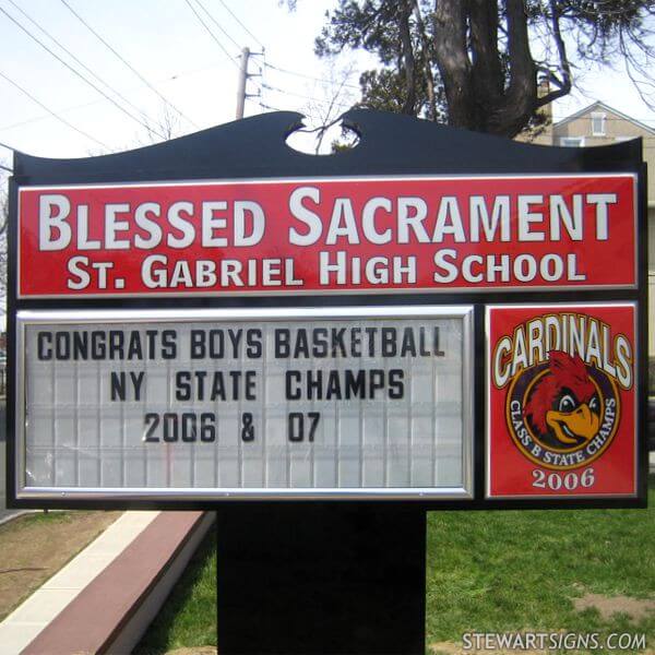 School Sign for Blessed Sacrament Saint Gabriel Catholic High School