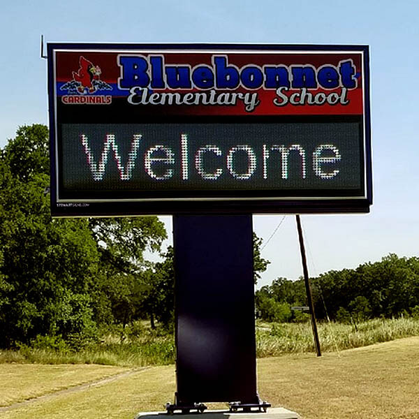 School Sign for Bluebonnet Elementary School