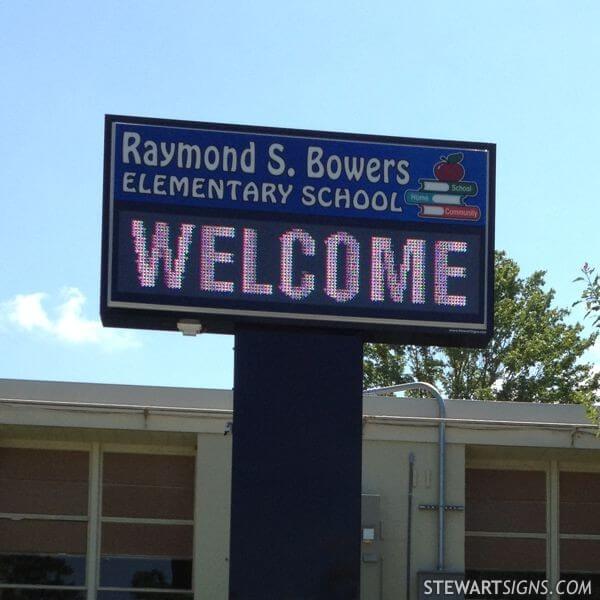 School Sign for Raymond S. Bowers Elementary School TN