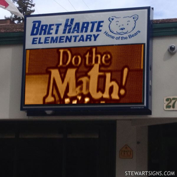 School Sign for Bret Harte Elementary