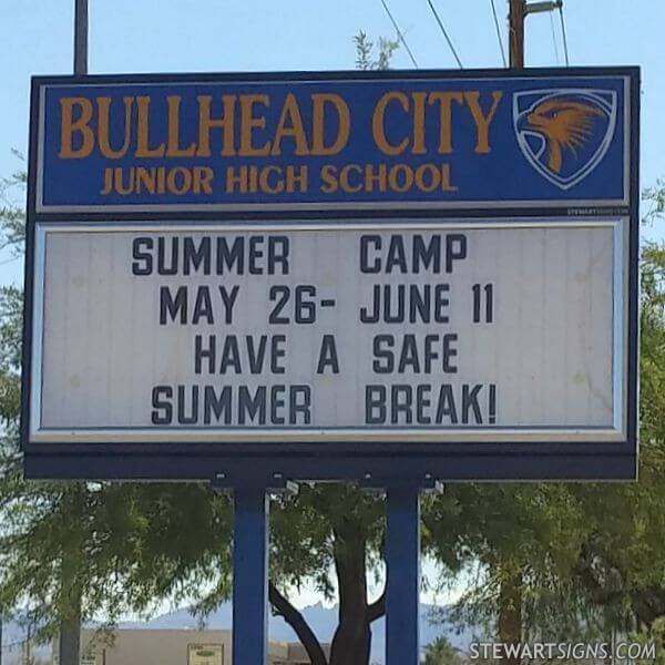 School Sign for Bullhead City Junior High School