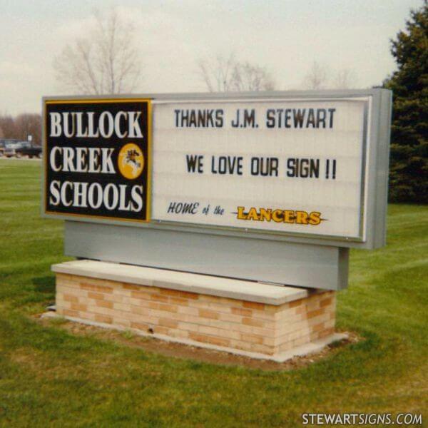 School Sign for Bullock Creek School District