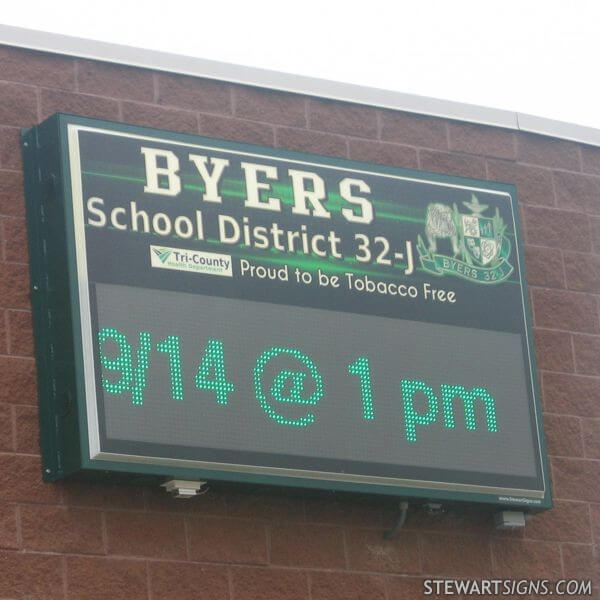 School Sign for Byers School District 32-j