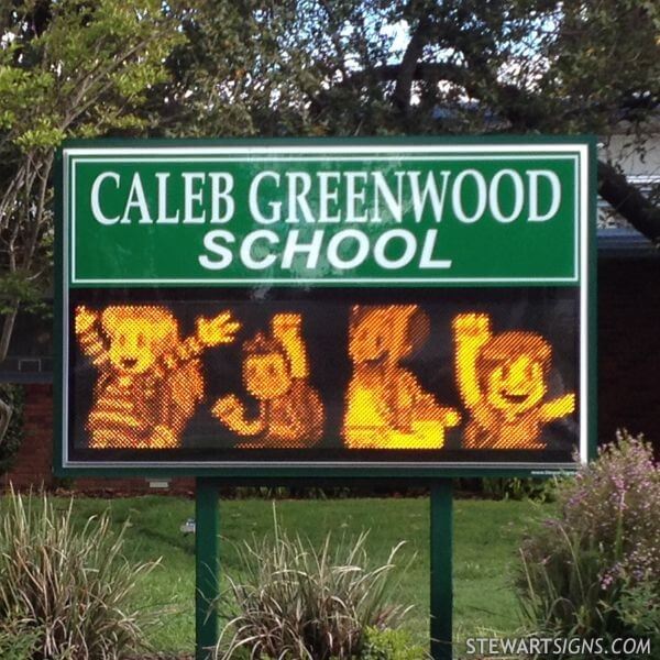 School Sign for Caleb Greenwood School