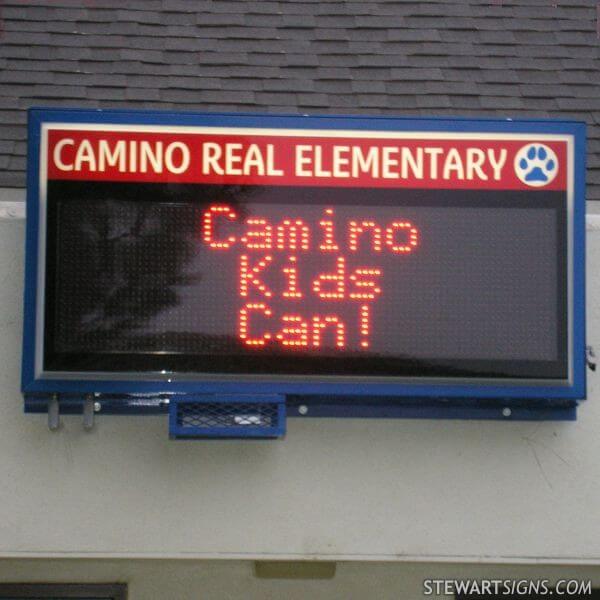 School Sign for Camino Real Elementary School