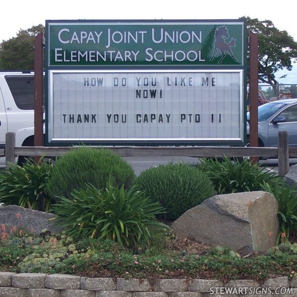 School Sign for Capay Joint Union Elementary School