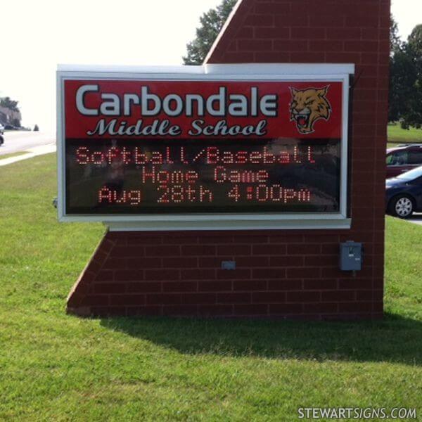 School Sign for Carbondale Middle School - Carbondale, IL