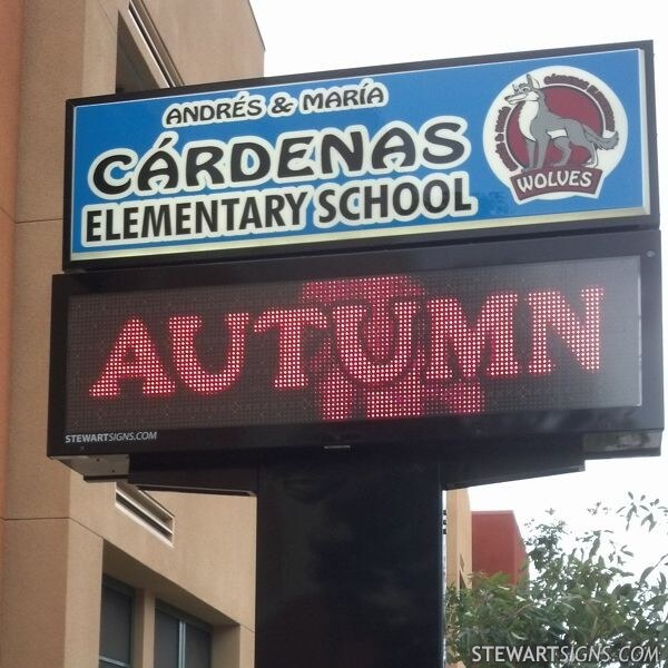 School Sign for Cardenas Elementary School