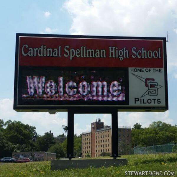 School Sign for Cardinal Spellman High School