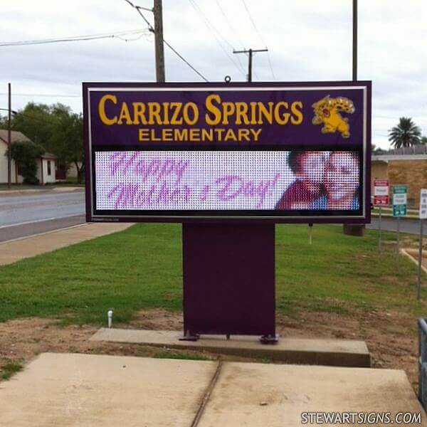 School Sign for Carrizo Springs Elementary