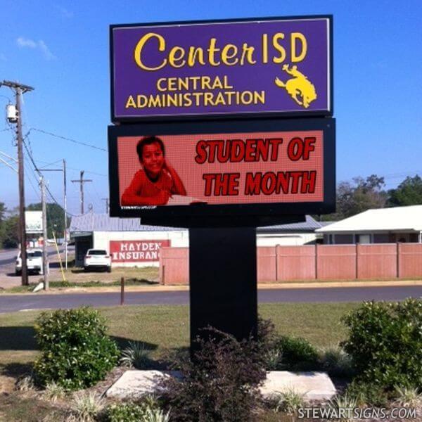 School Sign for Center Independent School District