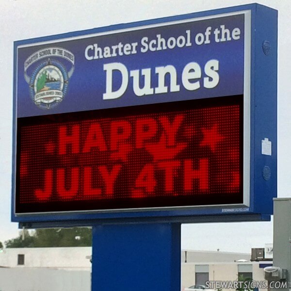 School Sign for Charter School of the Dunes