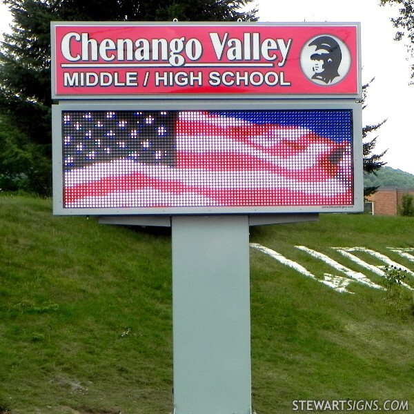 School Sign for Chenango Valley Jr Sr High School