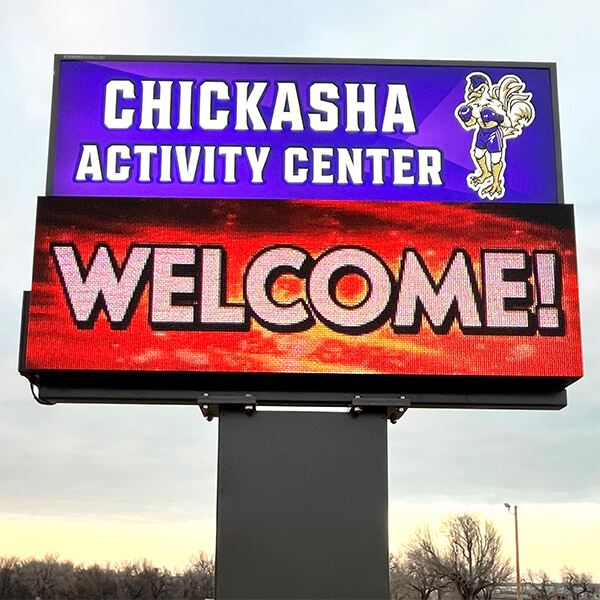 School Sign for Chickasha Activities Center