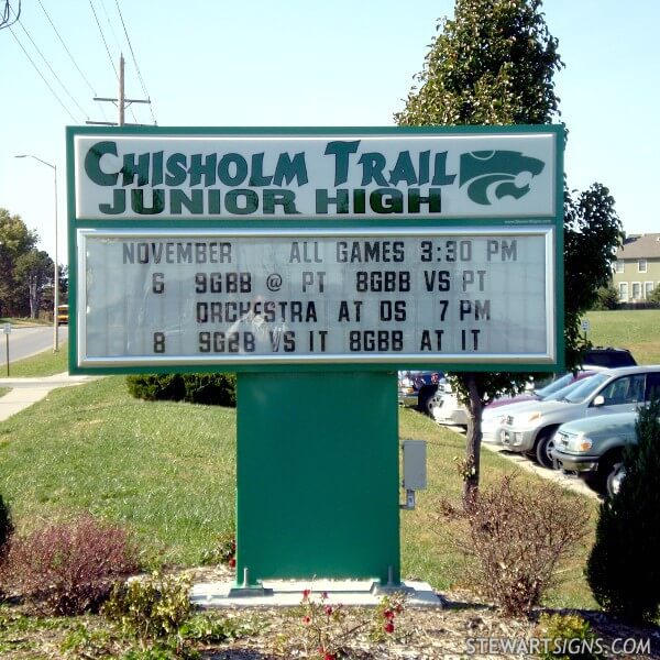 School Sign for Chisholm Trail Junior High School