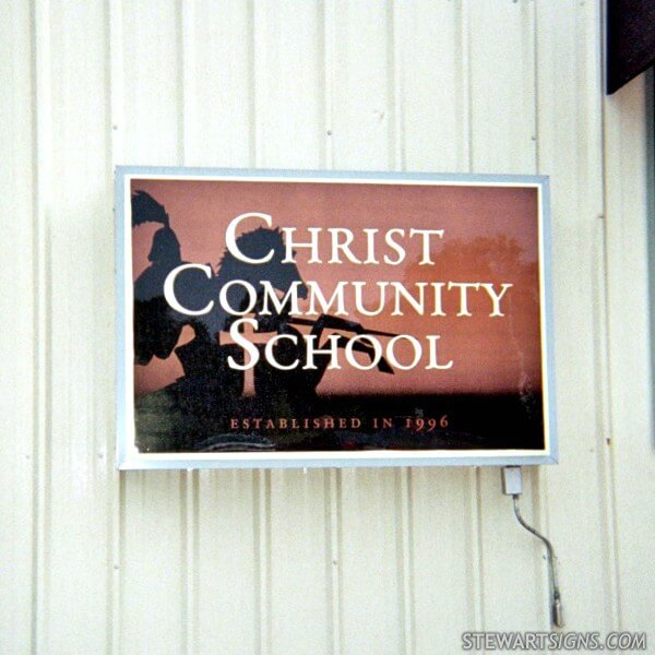 School Sign for Christ Community School