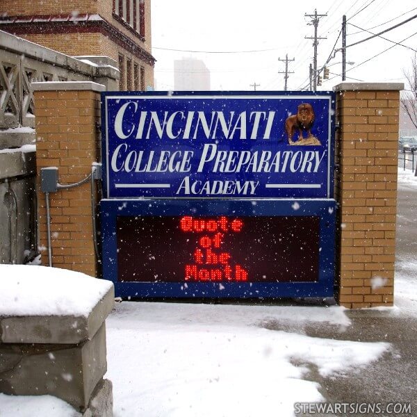 School Sign for Cincinnati College Preparatory Academy