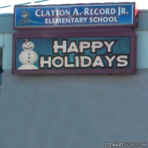 School Sign for Clayton Record Elementary School