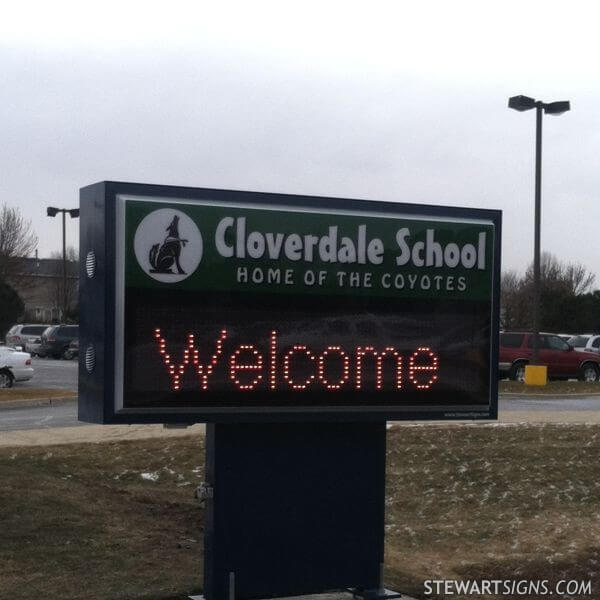 School Sign for Cloverdale Elementary School