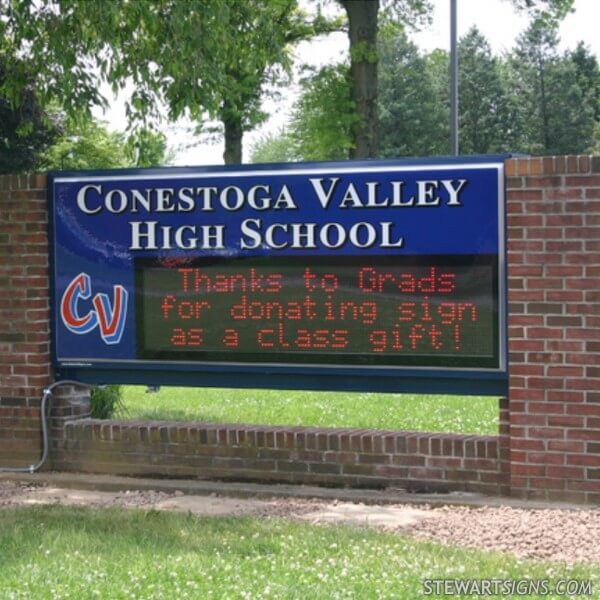 School Sign for Conestoga Valley High School