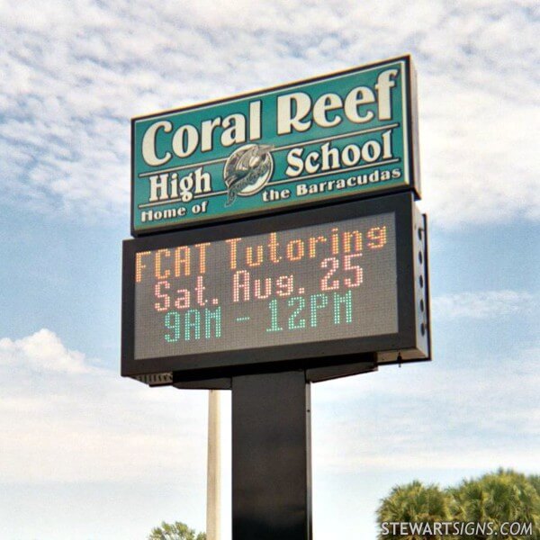 School Sign for Coral Reef High School