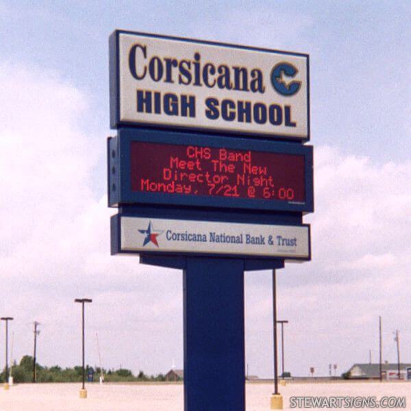 School Sign for Corsicana High School