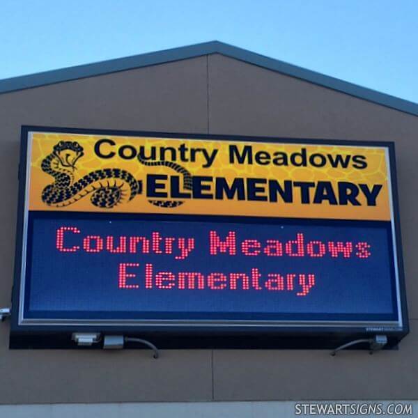 School Sign for Country Meadows Elementary School Peoria, AZ