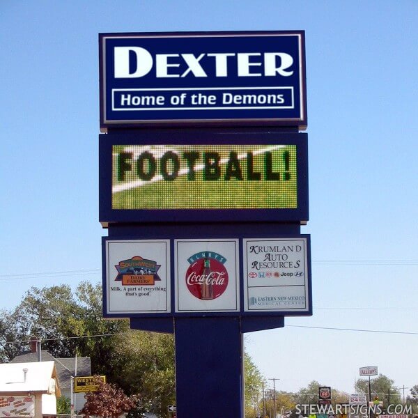 School Sign for Dexter High School - Dexter, NM