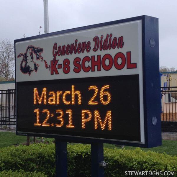 School Sign for Genevieve Didion K-8 School