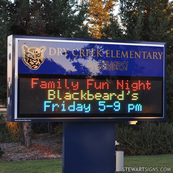 School Sign for Dry Creek Elementary School