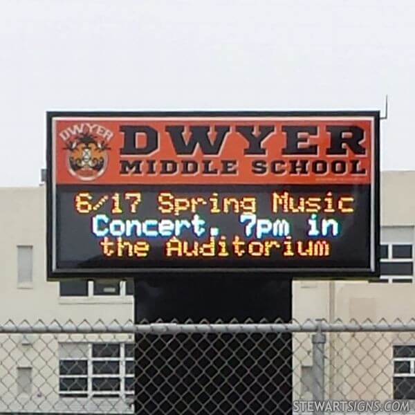 School Sign for Dwyer Middle School