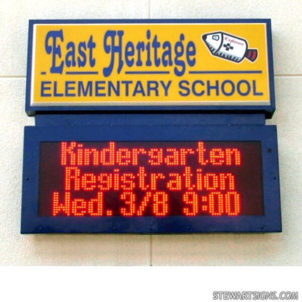 School Sign for East Heritage Elementary School