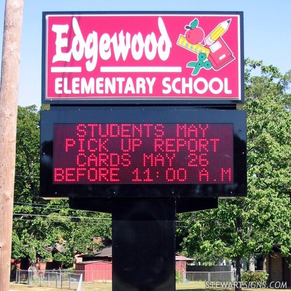 School Sign for Edgewood Elementary School