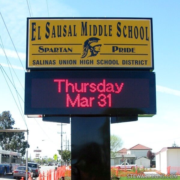 School Sign for El Sausal Middle School - Salinas, CA