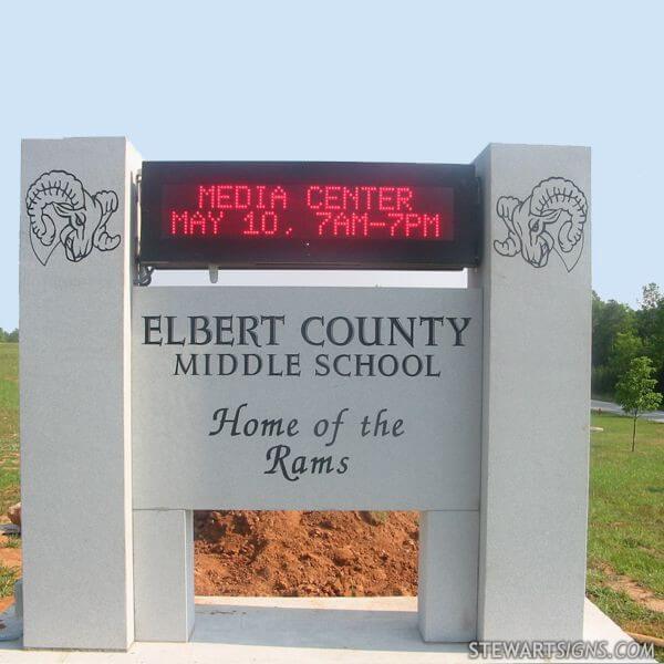 School Sign for Elbert County Middle School