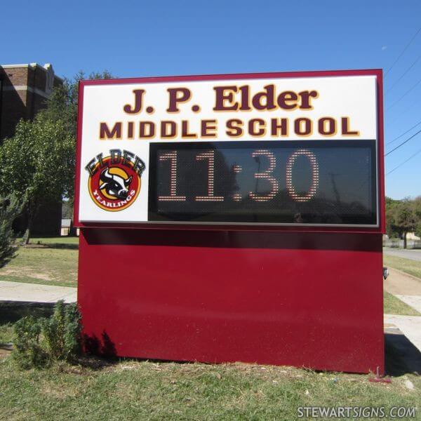 School Sign for J. P. Elder Middle School