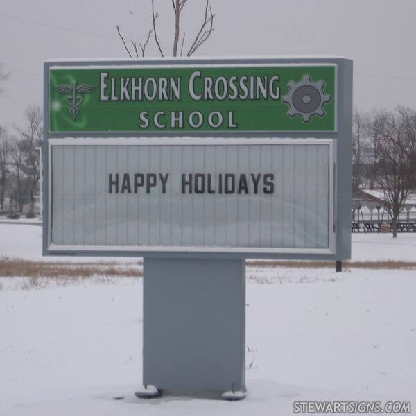 School Sign for Elkhorn Crossing School