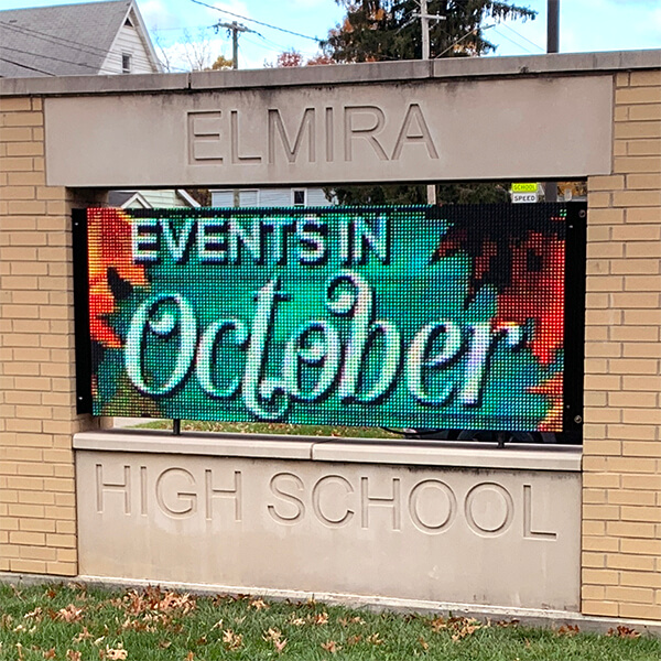 School Sign for Elmira High School