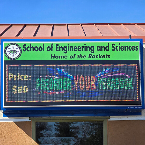 School Sign for School of Engineering and Sciences