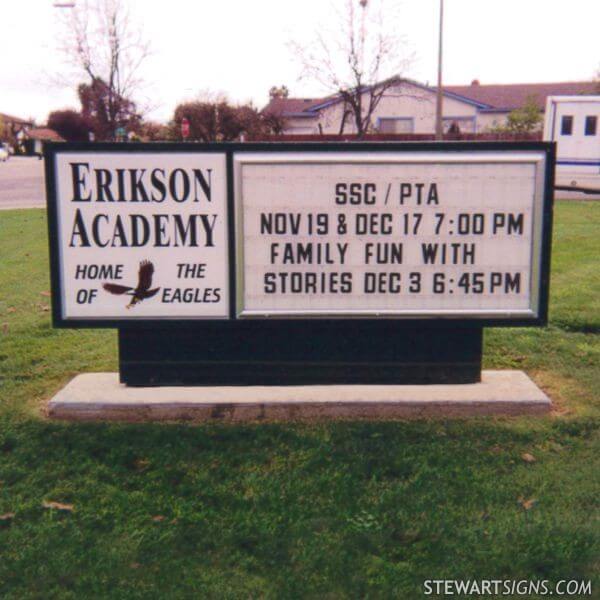 School Sign for Erikson Academy