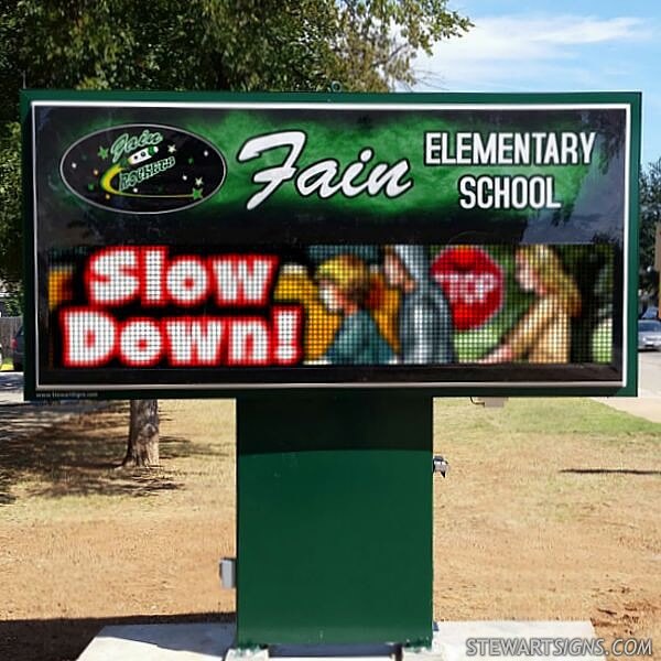 School Sign for Fain Elementary School